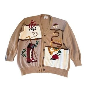 VTG Susan Bristol Women's 2W Cardigan Sweater Boho Western Grandma Cottage Y2K